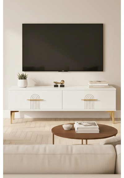 Tsa1215b - İdatv120 Tv Stand, Tv Sehpası Beyaz 120cm