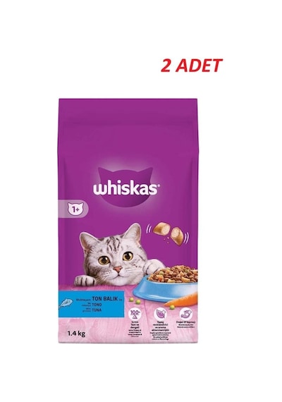 Whiskas Yetişkin Ton Balıklı Kedi Maması 1.4 Kg 2 Adet
