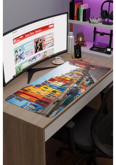 Venedik İtalya V5 90x40 Xxl Gaming Kauçuk Kaymaz Taban Mouse Pad Fare Altlığı