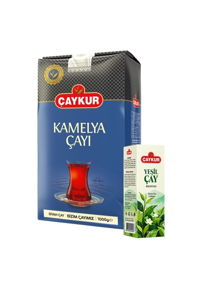 Kamelya 1kg Dökme Çay Ve Cam Şişe Yeşil Çay Kolonyası Seti