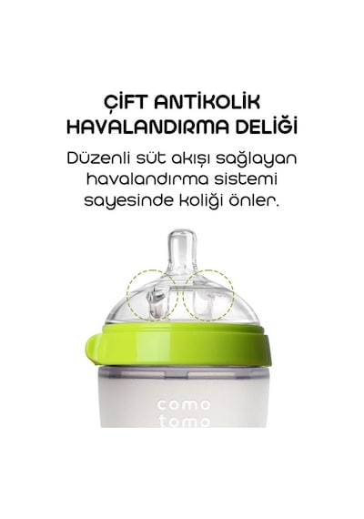 Nessiworld Comotomo Antikolik Silikon Biberon 150 Ml 0-3 Ay Yeşil