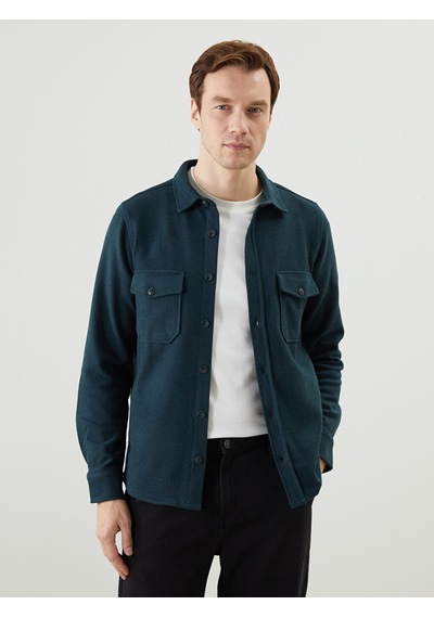 Lcwaıkıkı Classic Petrol Regular Fit Uzun Kollu Erkek Gömlek