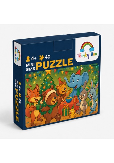 Yılbaşı Partisi Mini Puzzle 40 Parça 3-7 Yaş Eğitici Çocuk Puzzle Yapboz