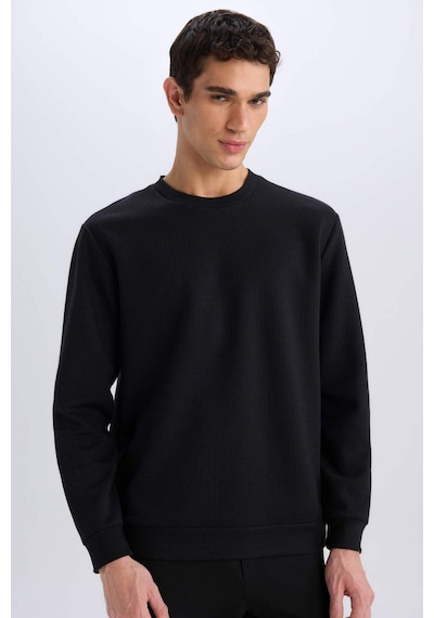 DeFacto Regular Fit Bisiklet Yaka Basic Düz Sweatshirt D7231AX25SPBK81