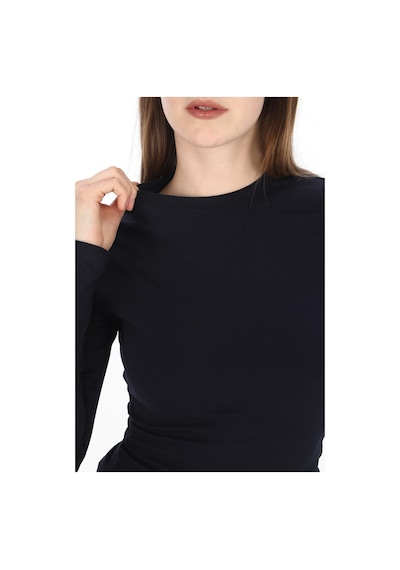 Penyebizden Likralı Pamuk Crop Tişört-slim Fit-lacivert