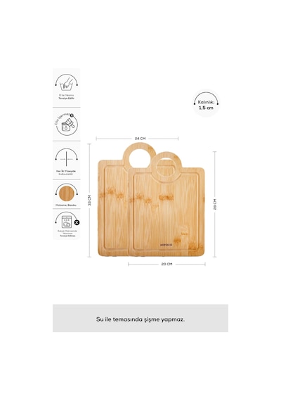 Karaca  Alis Bamboo 2'li Pro Kesme Tahtası