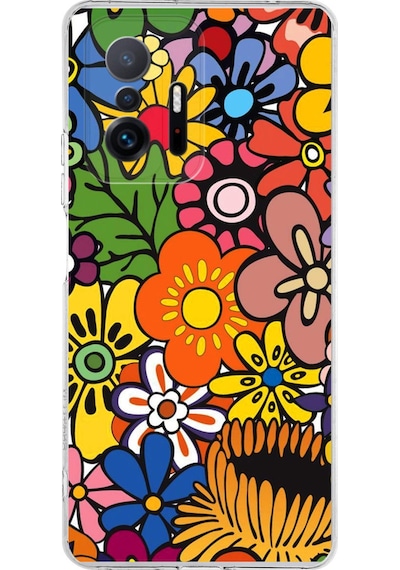 Xiaomi Mi 11t İle Uyumlu 1mm Slim Fit Retro Colors 2 Baskılı Şeffaf Kılıf Şeffaf