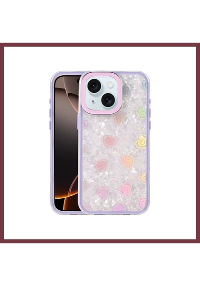 Storeşahin Apple Uyumlu iPhone 14 Lumi Desenli Kapak - Mor Shn0720