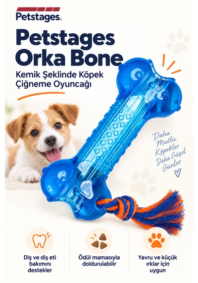 Petstages Orka Bone Kemik Şeklinde Köpek Çiğneme Oyuncağı - Parçalanmaya Dayanıklı Ve Güvenli