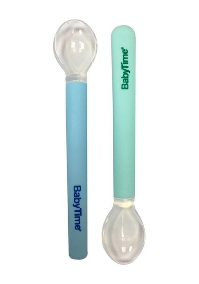 Babytime Silikon Mama Kaşığı 2'li Babytime Bt113 Mavı