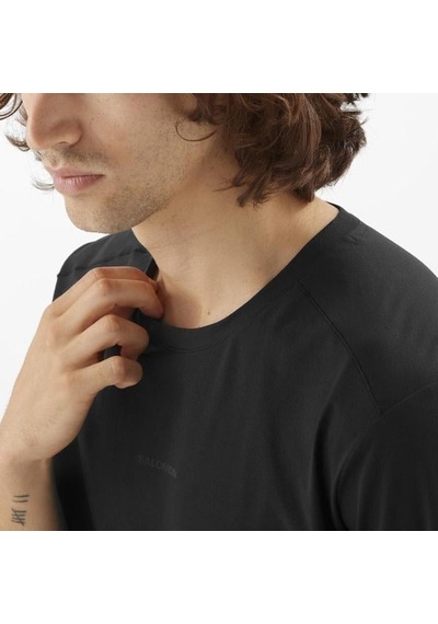 Salomon Trackline Ss Tee M Erkek T-shirt-29838 Siyah
