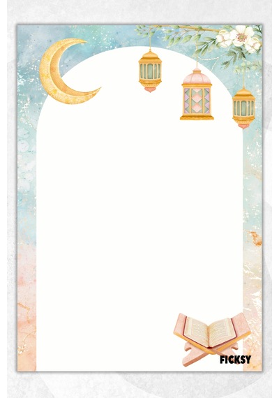 A5 İslam Bloknot Çizgisiz Defter - 50 Yaprak - Memopad - Notepad - Not Defteri - Not Kağıdı Çok Renkli Çok Renkli