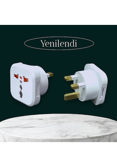 Tek-iş Ingiliz Erkek Fişli Seyahat Adaptörü Ingiliz Amerika Arabistan Umre Fiş Çevirici Priz Dönüştürücü