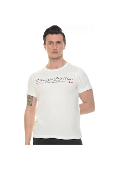 Fore Sport Erkek Enough Believe Yazılı T-shirt Ekru