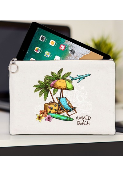 Bk Gift Yaz Temalı-9 Tablet Çantası 30x21cm, Apple iPad Uyumlu Çantası, Baskılı Tablet Kılıfı Kılıf