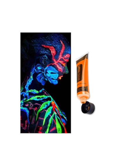 Karanlıkta Parlayan Neonlu Glow Parti Yüz Boyası - Turuncu - 1 Adet