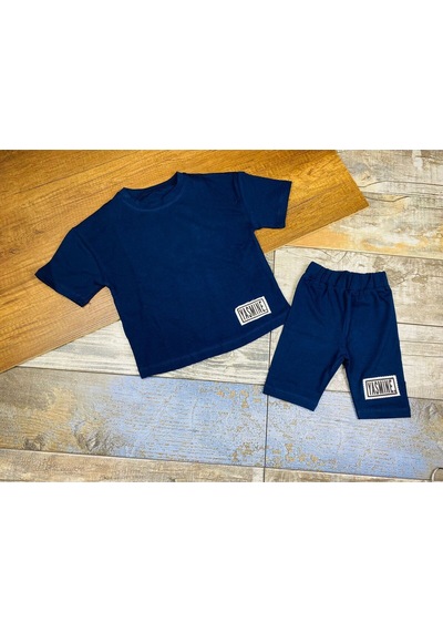 Oversize T-shirt Şort Tayt İkili Takım Lacivert