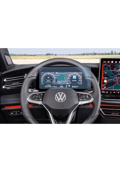 Volkswagen Tiguan Uyumlu 10.25 İnç Dijital Gösterge Ve 12.9 İnç Multimedya Ekran Koruyucu 9H Nano Ekran Koruyucu