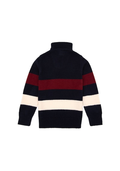 U.S. Polo Assn. Erkek Çocuk Yarım Fermuarlı Lacivert Triko Kazak 50295517-VR033