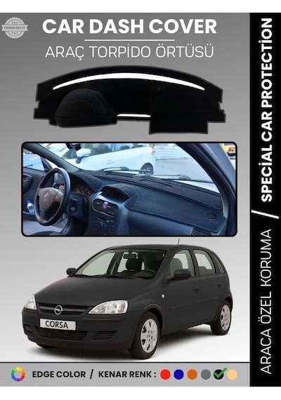 Opel Corsa C 2000-2006 Torpido Örtüsü Ön Göğüs Halı Torpido Koruma Birebir Uyum Kaymaz Özel Kesim - 217 Stiloto