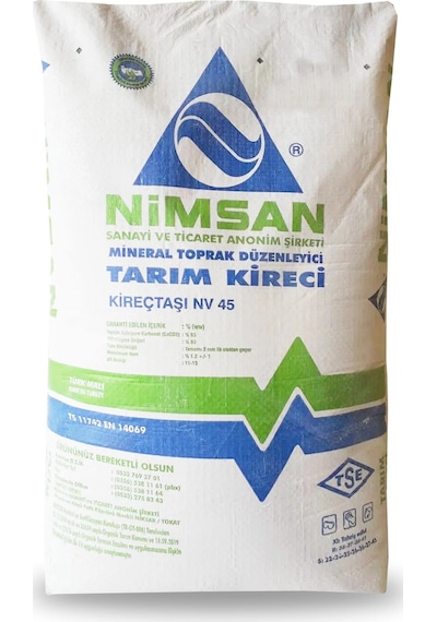 Nimsan Tarım Kireci 25kg Mineral Toz Kireç Ph 11-13 Toprak Düzenleyici 25 KG