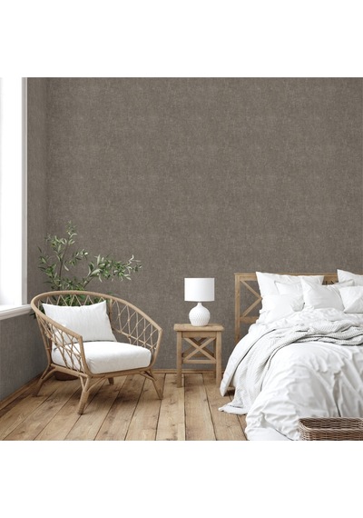 Adawall Muse Koleksiyonu- 25105-6 Kahverengi Textile Dokulu Duvar Kağıdı 1.06x15.6m, 16.5m²