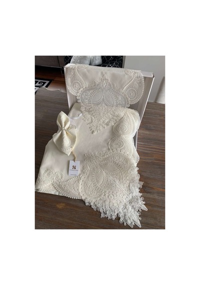 Salkım Masa Örtüsü 12 Kişilik Linen Kumas Sofra Takımı Diğer