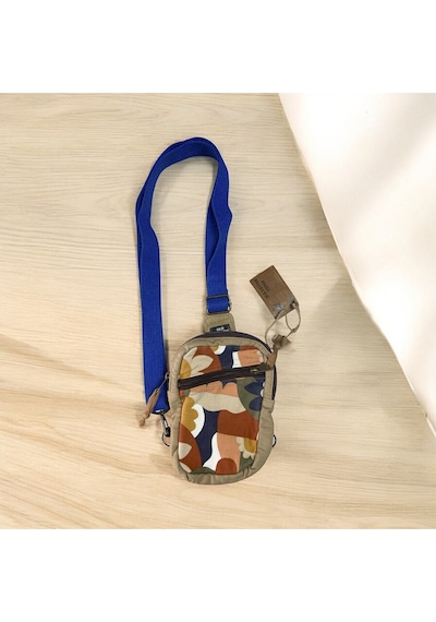 Old Cotton Cargo Vintage Unisex Renkli Günlük Salaş Toparlayıcı Çapraz Göğüs Omuz Postacı Çantası 13cmx21cm Bej