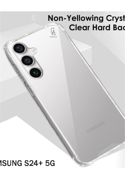 Samsung Galaxy S24 Plus Uyumlu Köşe Dolgulu Anti Shock Telefon Kılıfı Ve Kırılmaz Cam Ekran Koruyucu