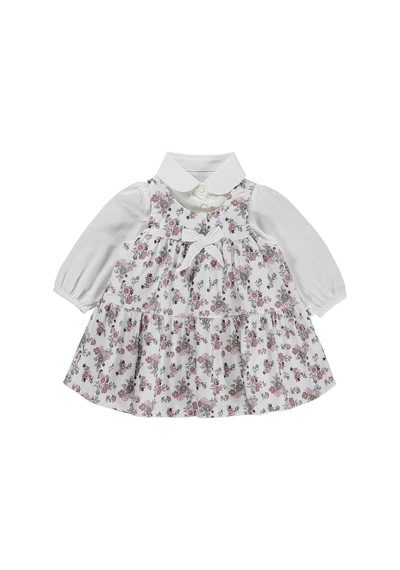Civil Baby Fiyonklu 6-18 Ay Elbise - Ekru