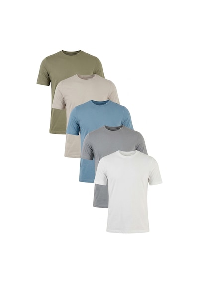 Buratti Pamuklu Regular Fit Bisiklet Yaka 5'li Paket T Shirt Erkek T Shirt 59020204s5 Vizon Yeşili-kül-mavi-açık Gri-ekru