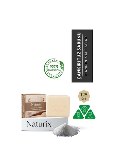 Naturix Arındırıcı Gözenek Sıkılaştırıcı Ve Ferahlatıcı Çankırı Tuz Sabunu 125 G