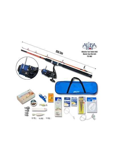 Albastar Tam Takım Profesyonel Tekne Olta Seti Tts003 150 CM-Standart