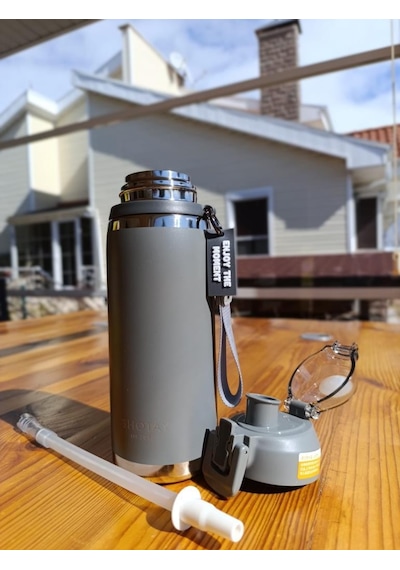 Shotay Camping Çelik Termos Matara 750ml Beyaz Beyaz