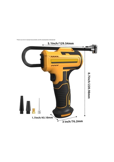 A6666 Şarjlı Lastik Şişirme Pompası, Led Işıklı, 3600mah Powerbank, Kablosuz Air Compressor