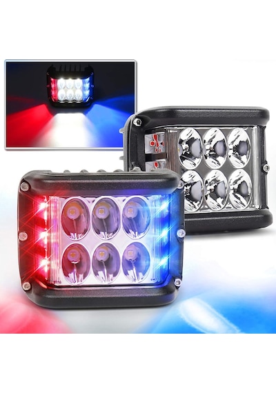 Off Road Sis Lambası Beyaz-kırmızı-mavi 12 Led 36w Aliminyum Kasa Set 2 Adet