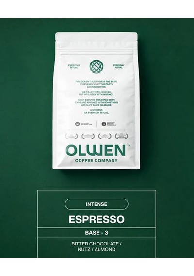 Olwen Espresso Çekirdek Kahve Kahve Base 3 - 1 Kg Bitter Çikolata, Fındık, Badem