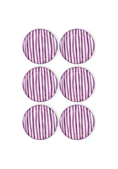 The Mia Joy Servis Tabağı 6lı Set Mor 26 Cm Mor
