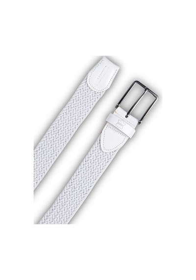Mft Leather Hakiki Deri Erkek Örgü Esnek Kemer 3,5cm, Beyaz 9861 Beyaz