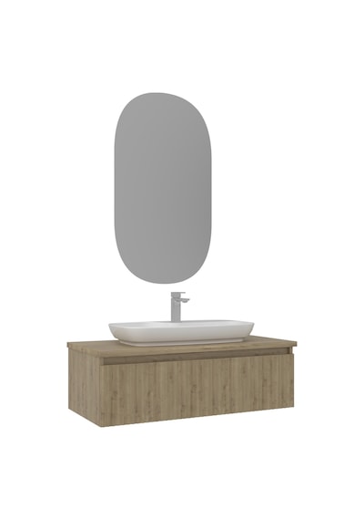 Orka Lentia 100 Cm Meşe Banyo Dolabı Takımı Meşe Orka Lentia 100 Cm Meşe Banyo Dolabı Takımı Meşe