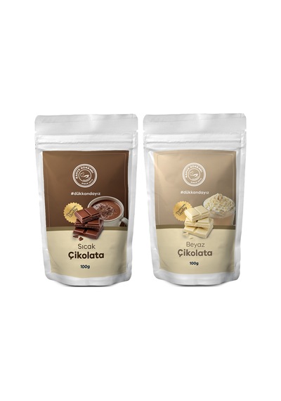 1x100 Gr Sıcak Çikolata 1x100 Gr Beyaz Çikolata Hazır