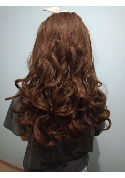 Naturel Peruk Taclı Yarım Ay Kahve