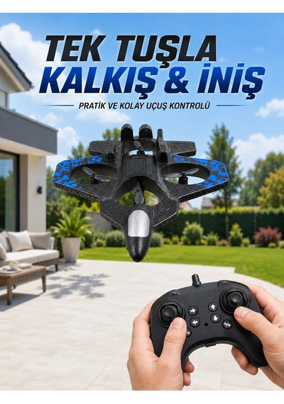 4 Pervaneli Jet Uçak Drone Uzaktan Kumandalı 360 Takla Renkli Işıklı Dengeli Uçuş