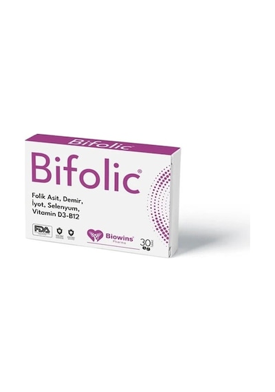 Bifolic Folik Asit Demir Selenyum İyot Vitamin 30 Tablet