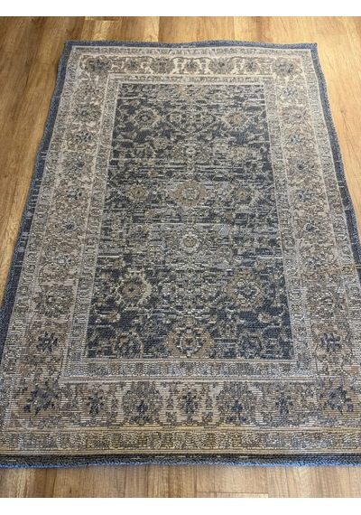 Luxess Halı Alpaca 1191 Mavi Eskitme Desenli Makine Halısı Çok Renkli Mavi