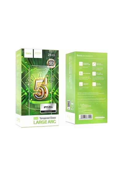 Hoco İphone 15 Pro 5d Ful Tempered Kırılmaz Cam Ekran Koruyucu 25 Adet Set- 5775 Mh-hs8401-7279