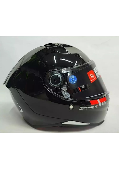 Mt Revenge 2 Solid A1 Şeffaf Vizörlü Kask Parlak Siyah Siyah