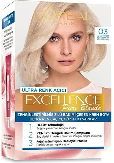 L'Oréal Paris Excellence Creme Saç Boyası 03 Ultra Açık Küllü Sar
