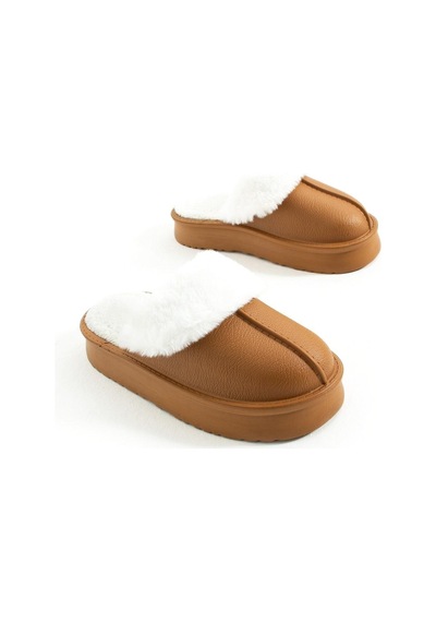 Fox Shoes T918264209 Kahverengi İçi Peluş Kadın Terlik Kahverengi