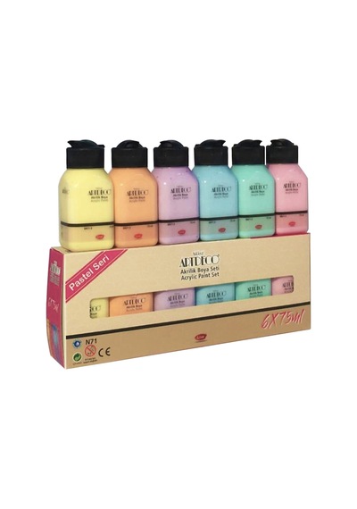 Artdeco Akrilik Boya 6x75ml Pastel Renkler Lv-y-070i-as2 Çok Renkli